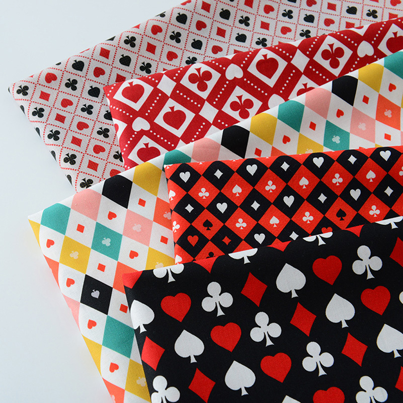 Sewing In Textile - Ins Poker Element Cotton Digital Printing