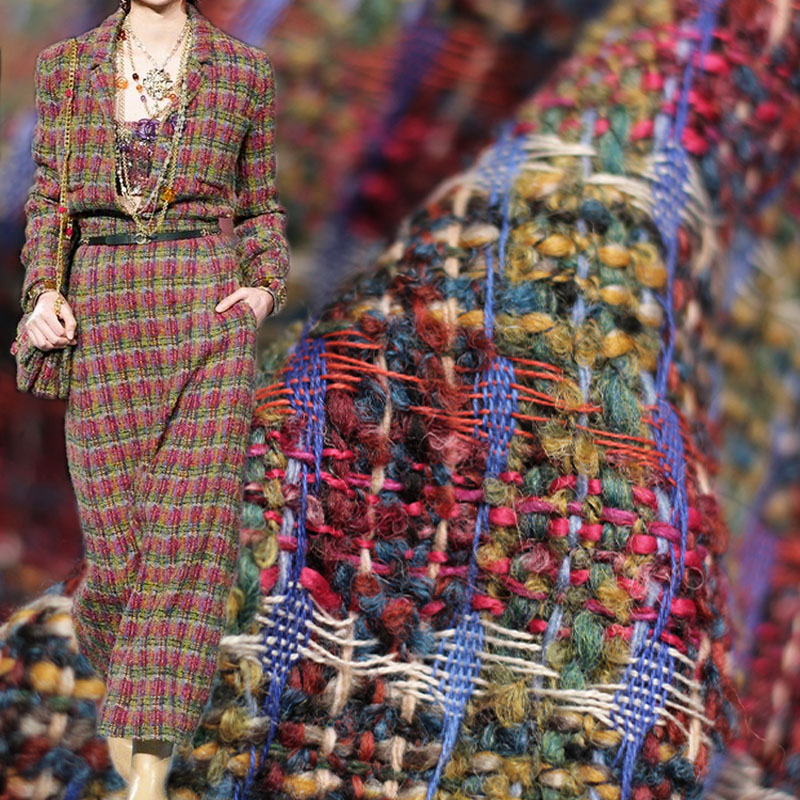 Red/Green Lattice Wool Yarn-Dy - Sewing Tweed recension och pris