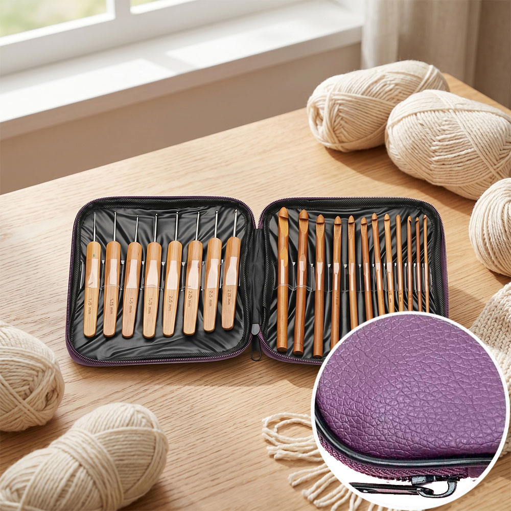 74pcs Bamboo Crochet Hooks Set - Sewing Kit recension och pris