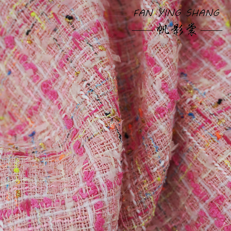 The Pink Plaid Tassel Cotton T - Sewing Tweed Fabric recension och pris