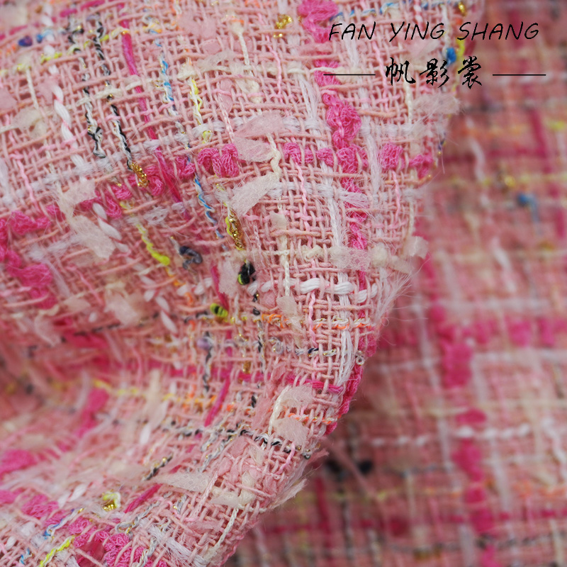 The Pink Plaid Tassel Cotton T - Sewing Tweed Fabric recension och pris
