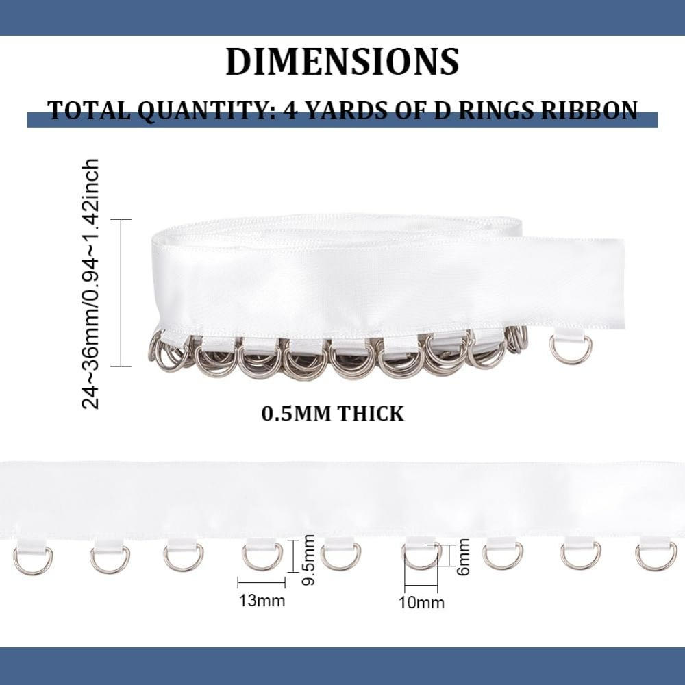 4 Yards White Grommet Trim wit - Sewing Kit recension och pris