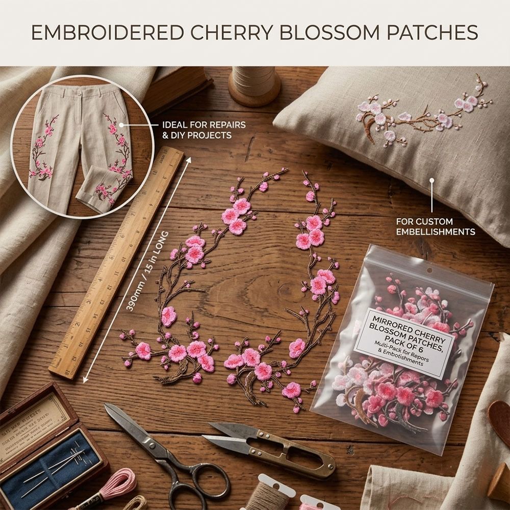 DIY Cherry Blossom Iron On Pat - Sewing In Textile recension och pris