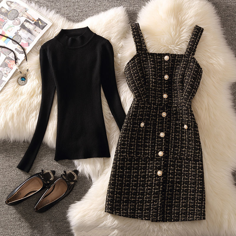 Women Autumn Winter Dress New  - Sewing Tweed recension och pris